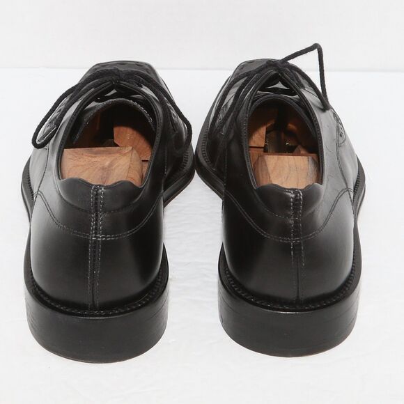 ANTONIO MAURIZI Shoes Mens 10 EU 43 Dress Black Leather Square Toe Formal Oxford